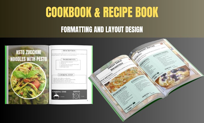 formatting and layout of your recipes book and cookbook