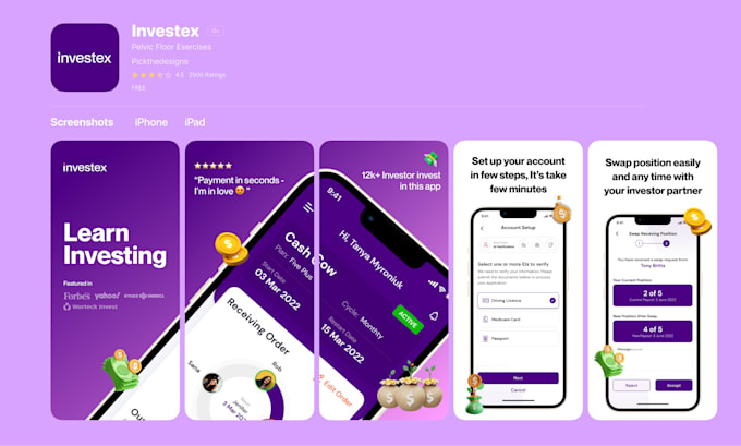 design app screenshots for app store and google play store