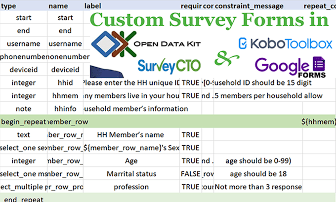 design survey forms using google forms or odk
