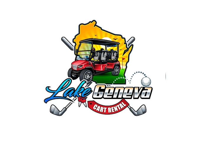 create attractive and imagination golf cart  logo design