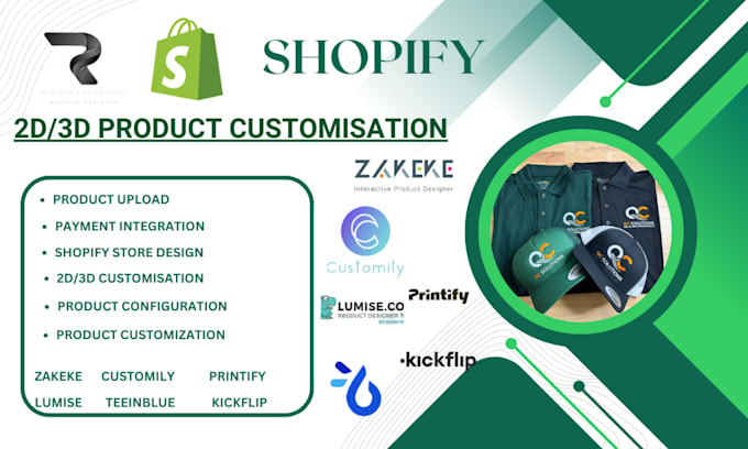 customize your shopify product using kickflip zakeke customily teeinblue