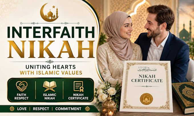 perform your online nikah, interfaith marriage ceremony with islamic certificate