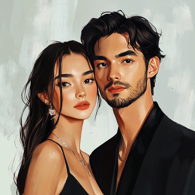 draw couple portrait illustration
