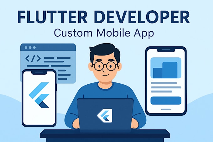 develop a custom flutter mobile app for ios and android