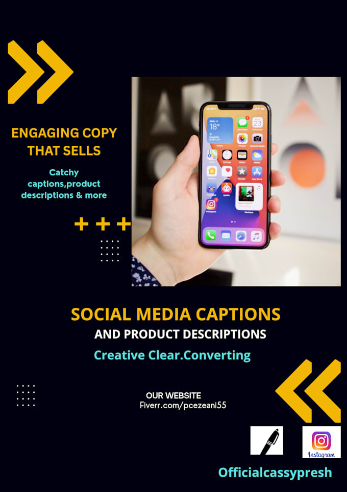 write catchy instagram captions and products descriptions