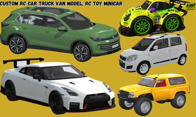 design custom 3d rc car model minicar 3d toy car chassis suspension print ready