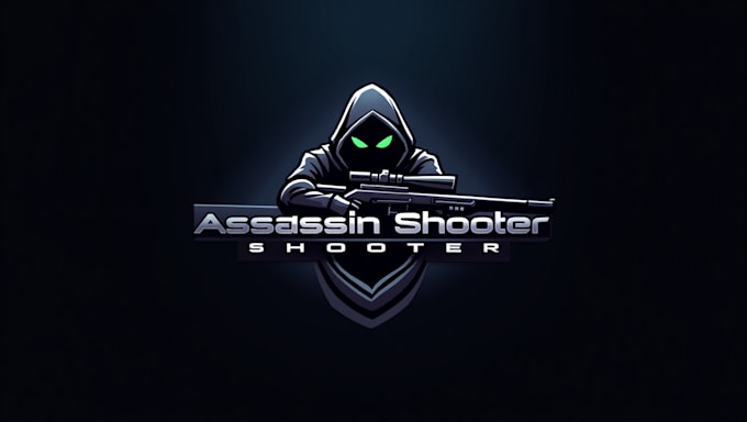 design awesome assassing shooter mascot logo with express delivery