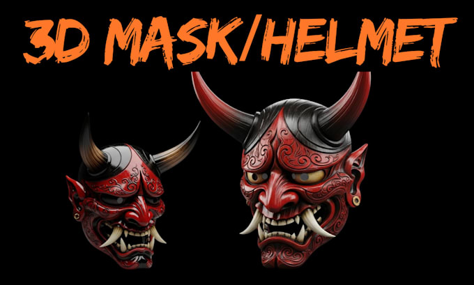 design anime, skull or horror mask, halloween prop, and wearable stl for cosplay