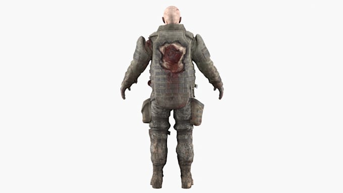 model rig 3d character model, 3d creature, zombie texture, ue5 control rig unity