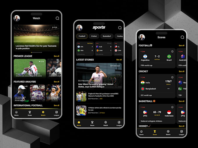 develop golf booking app, therapy app, elearning app, sport app, bet app