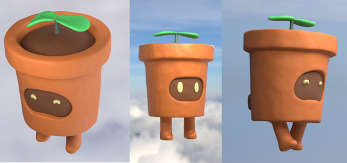 stylized 3d character modeling, rigging and rendering