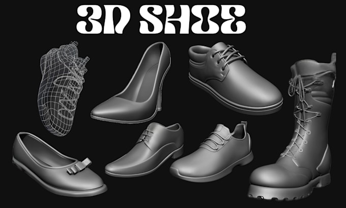 design custom 3d shoe modelling 3d footwear sneakers, slippers, heels and boots