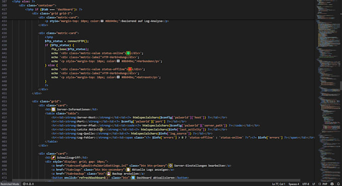 create a web admin panel for your game server with API rcon