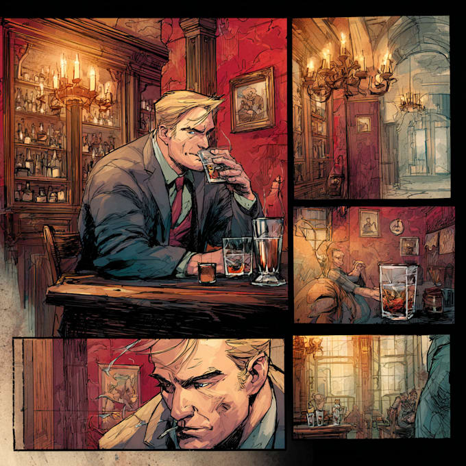 draw comic book, custom illustration, graphic novel as comic book artist