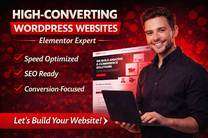 create wordpress website using elementor and divi, elementor wordpress website