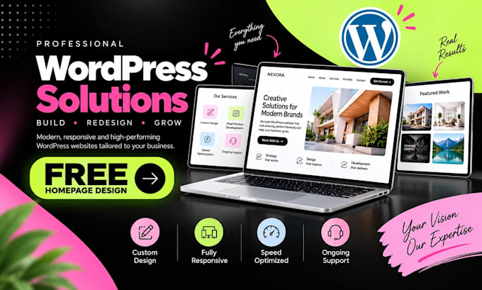 design wordpress website using elementor and divi,  elementor wordpress website