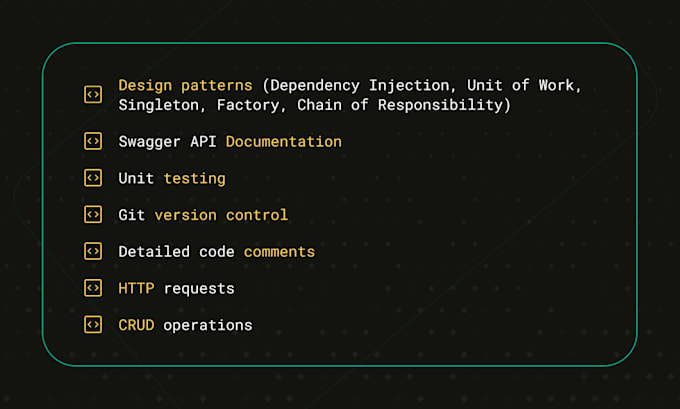 create backend applications using net core