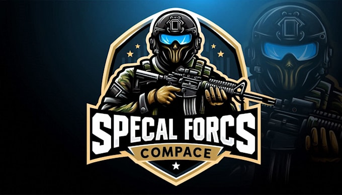 do special forces mascot logo design powerful  unique brand identity