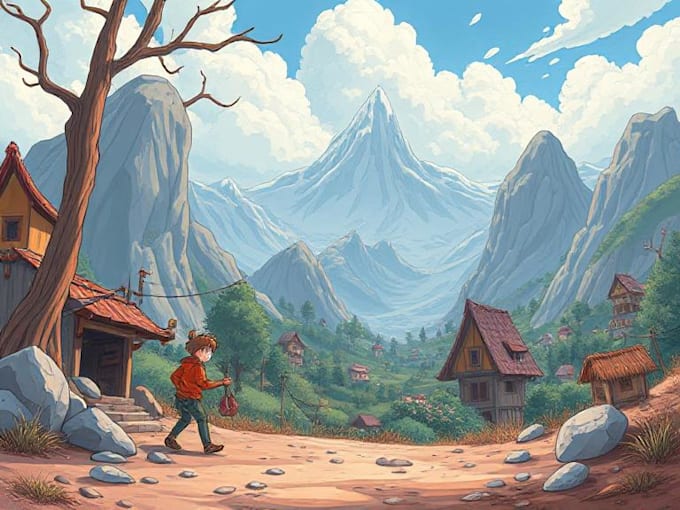 draw amazing cartoon character and scene
