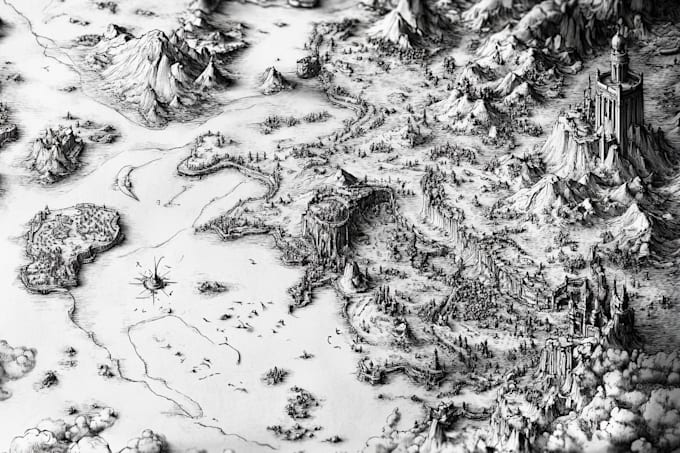 vector map illustration map design city fantasy map