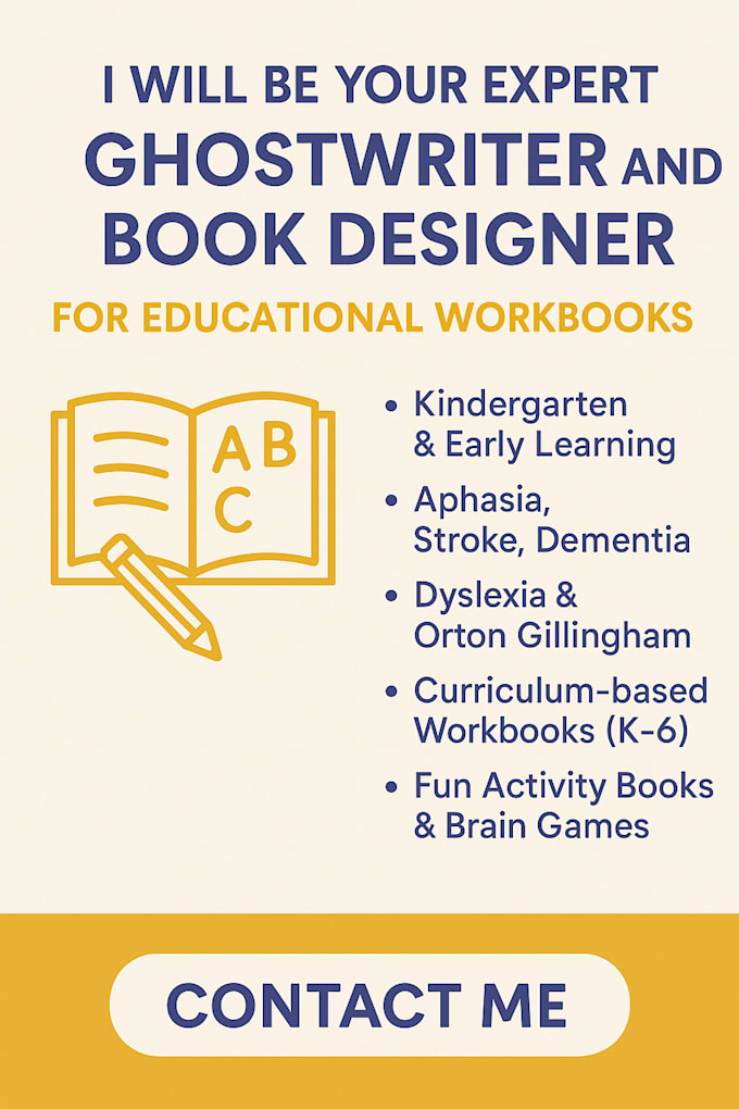 ghostwrite and book design for educational workbooks