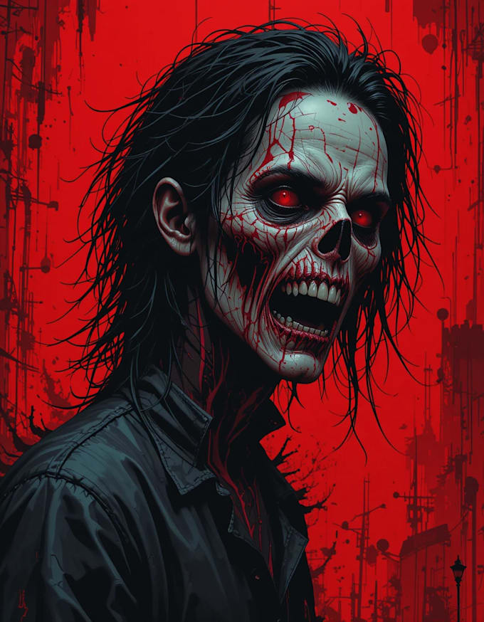 draw realistic  horror character illustration