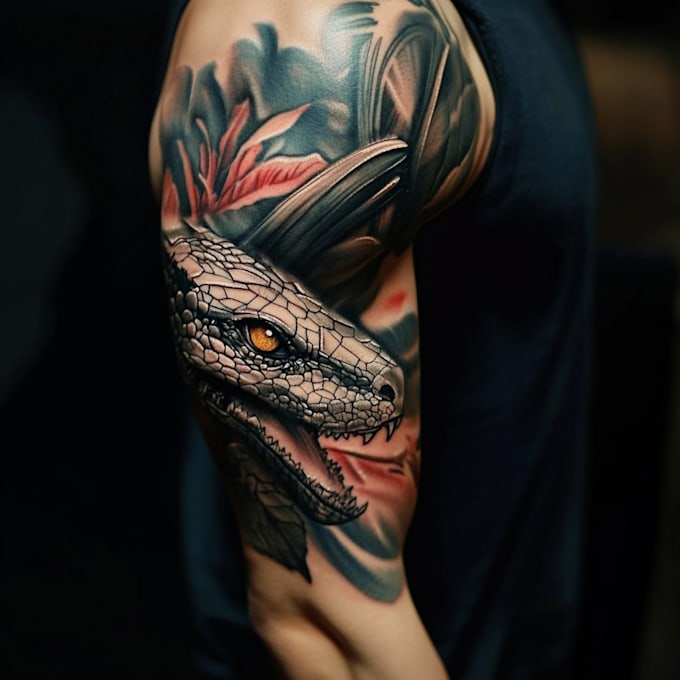 create sleeve tattoo design in geometric style