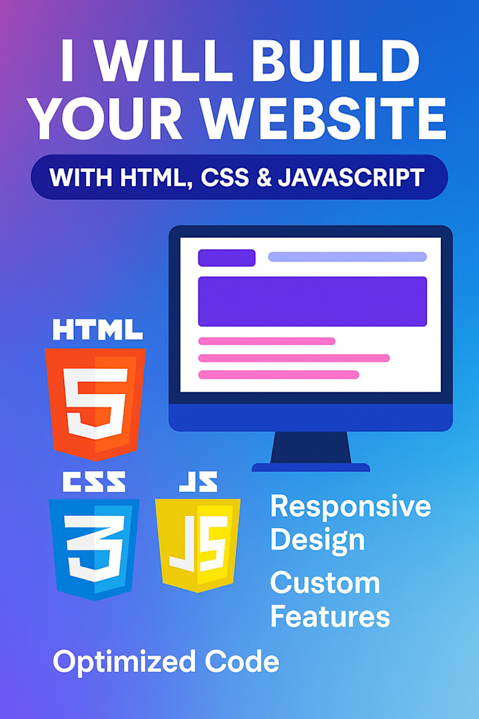 create a static website or landing page using HTML CSS js