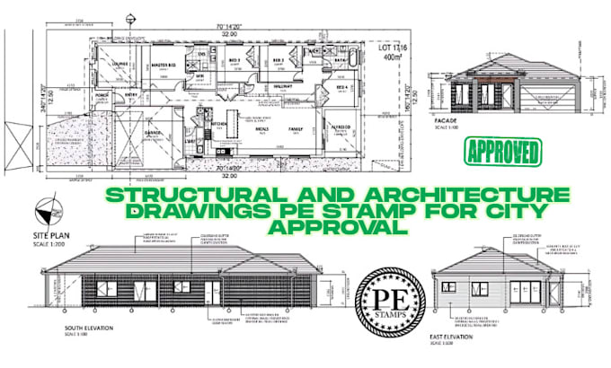 Licensed pe stamp architect stamp draw architectural floor plan usa ...