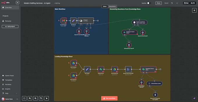 build ai agents, chatbots, email bots, integrations, internal workflow