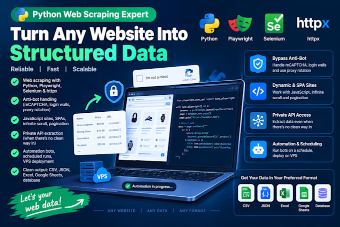 do web scraping and browser automation in python