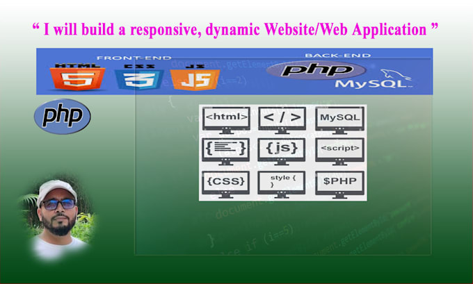 fix your website or web application making with PHP, javascript, HTML and CSS