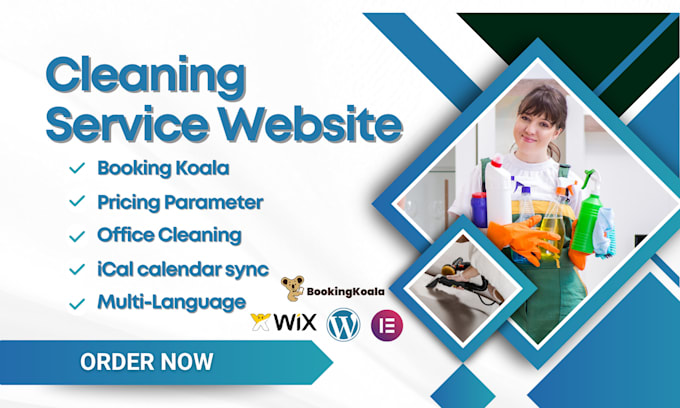 build cleaning service website house, office, car cleaning booking koala website