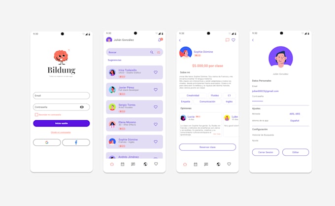 design wireframes and UI for your mobile application