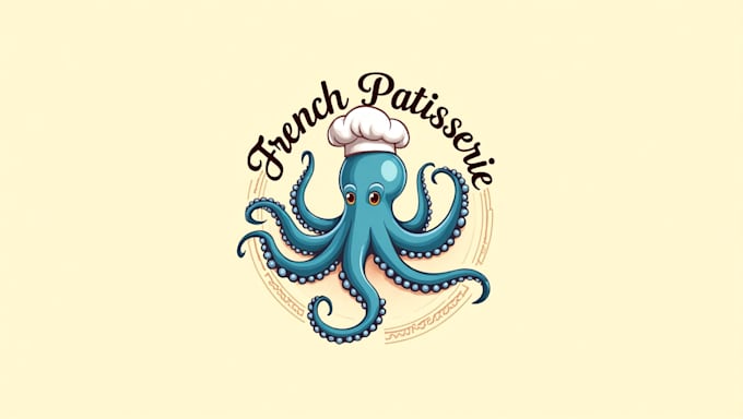 do awesome octopus, pate, animal mascot logo