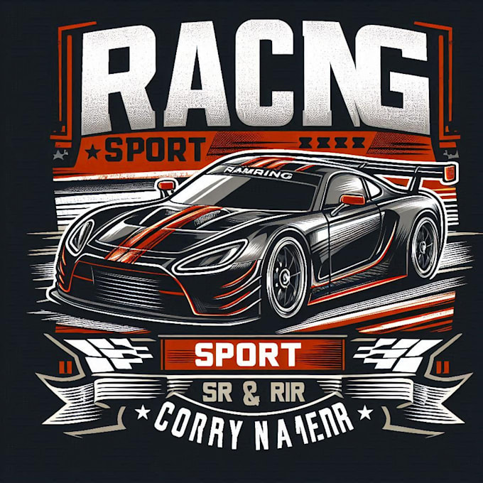 Design custom racing car sport t shirt logo with speed and style by ...