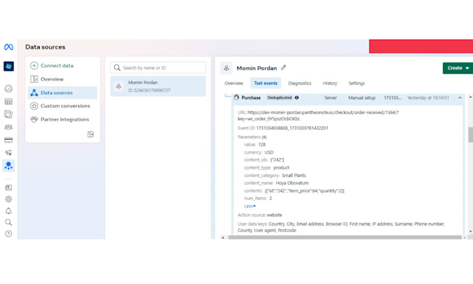 setup meta facebook pixel conversion API server side tracking