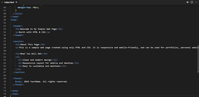 create a simple and responsive website using HTML and CSS