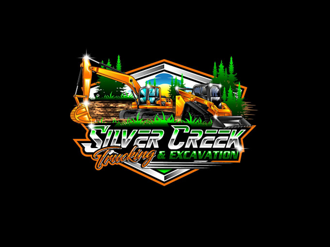 create exclusive and marvelous skidsteer and excavator logo design