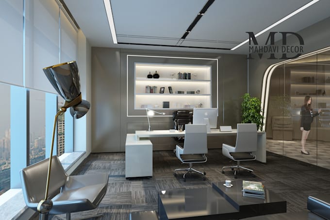 design 3d executive offices with reception and lounge