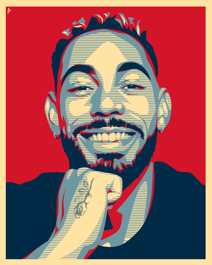 create a custom pop art or hopestyle vector portrait
