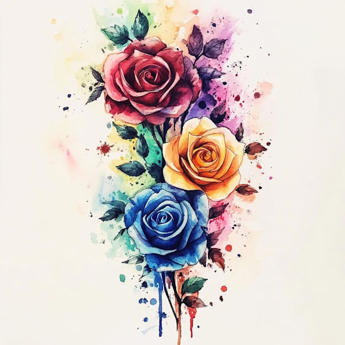 custom a watercolor tattoo design