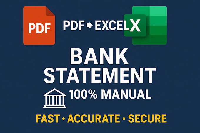 manually convert PDF bank statements to excel or CSV accurately