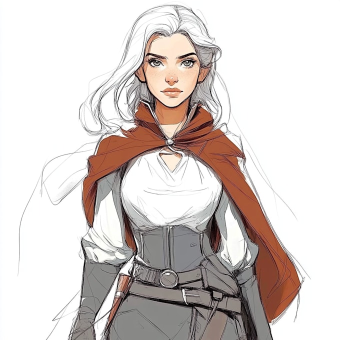 draw character design, digital illustration, line art