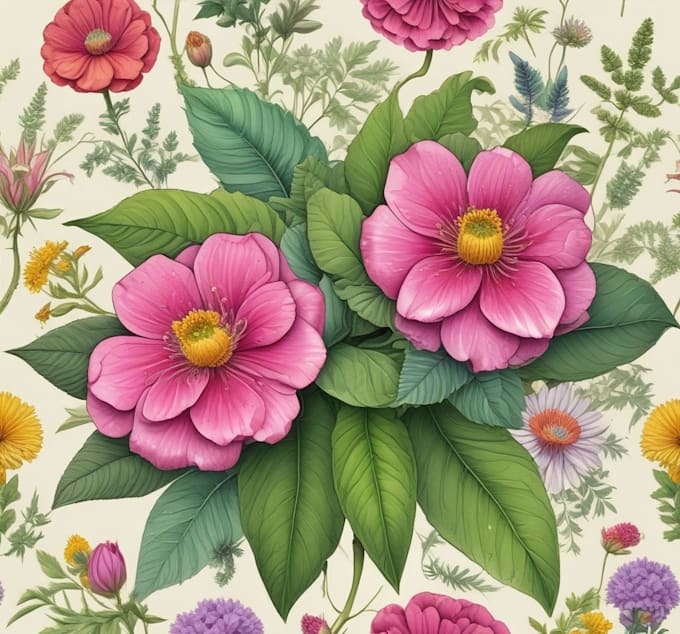 design a realistic botanical drawing