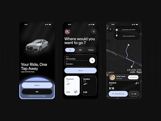 develop for you a taxi ride hailing car pooling car sharing delivery services