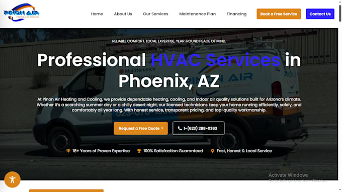design a wordpress website for hvac, plumbing, roofing contractors