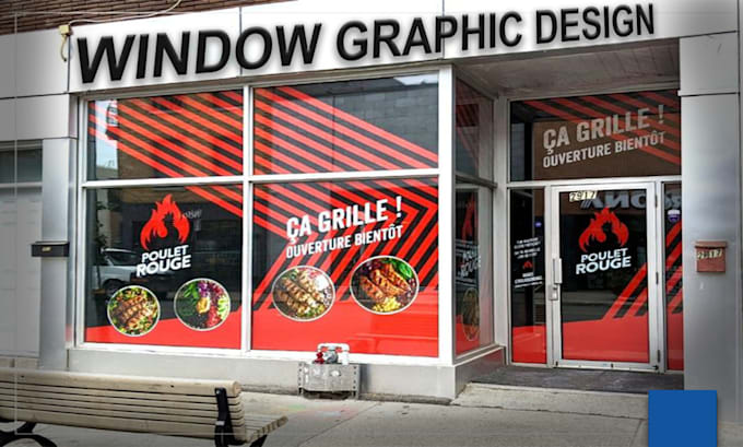 design amazing storefront, shopfront window graphic designs