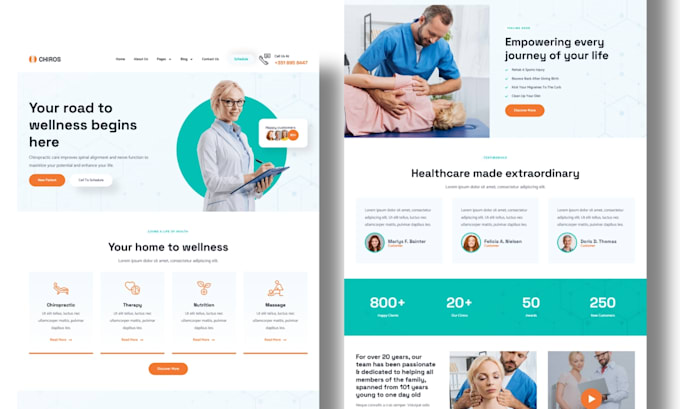 design premium chiropractic website with appointment booking and SEO