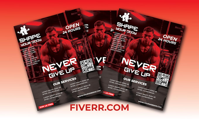 do professional gym and fitness flyer design